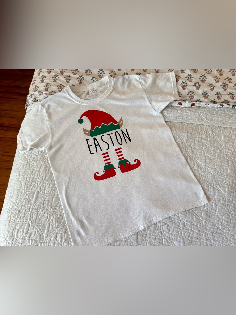 Custom Easton Boy’s Christmas Elf TShirt